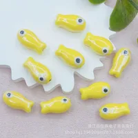 10 Pieces 10 * 20mm Hole 2~2.9mm Ceramics Fish Beads sku image 1