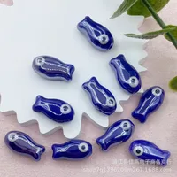 10 Pieces 10 * 20mm Hole 2~2.9mm Ceramics Fish Beads sku image 15