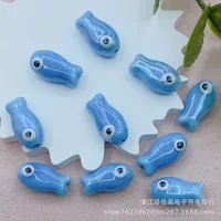 10 Pieces 10 * 20mm Hole 2~2.9mm Ceramics Fish Beads sku image 18