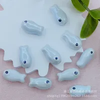 10 Pieces 10 * 20mm Hole 2~2.9mm Ceramics Fish Beads sku image 7