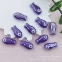 10 Pieces 10 * 20mm Hole 2~2.9mm Ceramics Fish Beads sku image 20