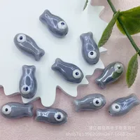 10 Pieces 10 * 20mm Hole 2~2.9mm Ceramics Fish Beads sku image 6