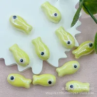 10 Pieces 10 * 20mm Hole 2~2.9mm Ceramics Fish Beads sku image 24