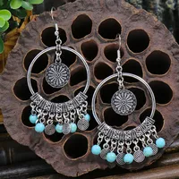 Retro Ethnic Earrings Bohemian Eardrops Tassel Pendant Scenic Spot Ear Hanging Ear Studs Handmade Ear Rings main image 2