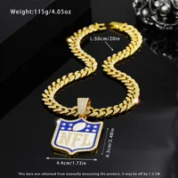 Letter Hip-Hop Vintage Style Rhinestones Zinc Alloy Pendant Necklace Wholesale sku image 8