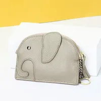 Women'S Light Blue Grey Black Animal Leather Zipper Coin Purses sku image 2