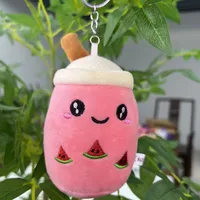 Tasse De Thé Au Lait Poupée Mignonne Petit Pendentif Simulation Lait Thé Boutique Cadeau Grab Machine Poupée En Peluche Jouet Poupée Cadeau main image 4