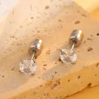 1 Paire Rond Élégant Femme Style Simple Acier Inoxydable 304 Plaqué Or 18K Boucles D'Oreilles main image 8