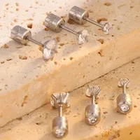 1 Par Ronda Elegante Señora Estilo Simple Acero Inoxidable 304 Chapados En Oro De 18K Pendientes main image 3