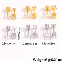 1 Paire Rond Élégant Femme Style Simple Acier Inoxydable 304 Plaqué Or 18K Boucles D'Oreilles main image 2