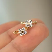 1 Pair Geometric Sweet IG Style 925 Sterling Silver 18K Gold Plated Zircon Inlay Earrings main image 1