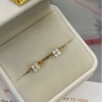 1 Pair Geometric Sweet IG Style 925 Sterling Silver 18K Gold Plated Zircon Inlay Earrings main image 3