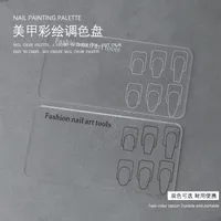 Hand-Painted Nail Art Palette For Beginners, Reusable Acrylic Color Mixing Plate, Thick Transparent Flower Painting & Gradient Tool main image 2