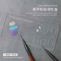 Hand-Painted Nail Art Palette For Beginners, Reusable Acrylic Color Mixing Plate, Thick Transparent Flower Painting & Gradient Tool main image 5