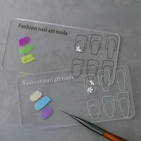 Hand-Painted Nail Art Palette For Beginners, Reusable Acrylic Color Mixing Plate, Thick Transparent Flower Painting & Gradient Tool main image 1