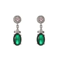1 Pair Geometric Oval Elegant XUPING Copper Artificial Gemstones Inlay Drop Earrings main image 1