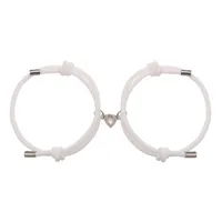 Alloy Heart Magnets Attract Simple Couple Bracelets A Pair Jewelry Wholesale sku image 3
