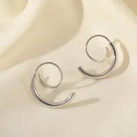 1 Paire Couleur Unie Style Simple Acier Inoxydable 304 Plaqué Or 18K Irrégulière Boucles D'Oreilles main image 3