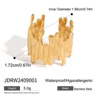 Estilo Vintage Estilo Francés Acero Inoxidable 304 Geométrico Enchapado Cascarón Circón Mujeres Anillos Abiertos Anillos main image 2