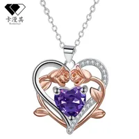 Heart Shape Simple Style Classic Style Copper Pendant Necklace Wholesale sku image 1
