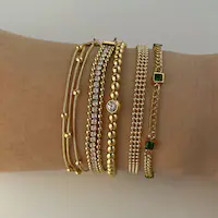 Geometric Casual Simple Style 16K Gold Plated White Gold Plated Gold Plated 304 Stainless Steel Bracelets In Bulk main image 1