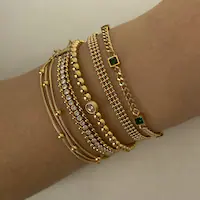 Geometric Casual Simple Style 16K Gold Plated White Gold Plated Gold Plated 304 Stainless Steel Bracelets In Bulk main image 2