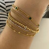 Geometric Casual Simple Style 16K Gold Plated White Gold Plated Gold Plated 304 Stainless Steel Bracelets In Bulk main image 4