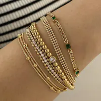 Geometric Casual Simple Style 16K Gold Plated White Gold Plated Gold Plated 304 Stainless Steel Bracelets In Bulk main image 5