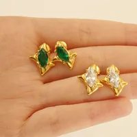 1 Pair Star Retro Simple Style Titanium Steel 18K Gold Plated Zircon Ear Studs main image 2