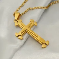 Cross Casual Simple Style 18K Gold Plated Stainless Steel Titanium Steel Pendant Necklace Wholesale main image 3