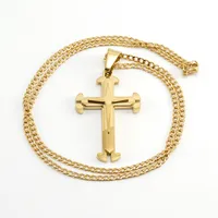 Cross Casual Simple Style 18K Gold Plated Stainless Steel Titanium Steel Pendant Necklace Wholesale main image 5