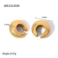 1 Pair Fish Scales IG Style Modern Style 304 Stainless Steel 18K Gold Plated Ear Cuffs sku image 1