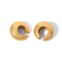 1 Pair Fish Scales IG Style Modern Style 304 Stainless Steel 18K Gold Plated Ear Cuffs main image 2