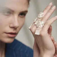 Rétro Style Ethnique Style Simple Argent Sterling 925 Rond Breloque Femmes Anneau Ouvert main image 2