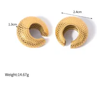 1 Pair Fish Scales IG Style Modern Style 304 Stainless Steel 18K Gold Plated Ear Cuffs main image 6