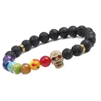 Cráneo Moda Sin Incrustaciones Aleación Piedra Natural Pulsera Venta Al Por Mayor main image 2