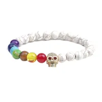 Skull Fashion No Inlaid Alloy Natural Stone Bracelets Wholesale main image 3