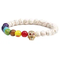 Skull Fashion No Inlaid Alloy Natural Stone Bracelets Wholesale main image 5