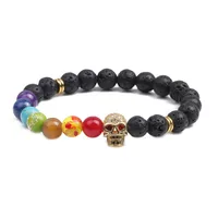 Skull Fashion No Inlaid Alloy Natural Stone Bracelets Wholesale sku image 1