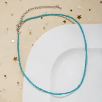 New Style Sweet Dopamine Small Rice-Shaped Beads Beaded Necklace Girly Style Rainbow Color Glass Beads Necklace Wholesale Women sku image 1