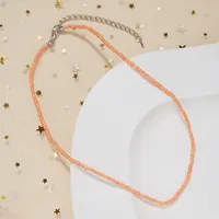 New Style Sweet Dopamine Small Rice-Shaped Beads Beaded Necklace Girly Style Rainbow Color Glass Beads Necklace Wholesale Women sku image 3