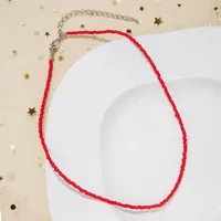 New Style Sweet Dopamine Small Rice-Shaped Beads Beaded Necklace Girly Style Rainbow Color Glass Beads Necklace Wholesale Women sku image 8