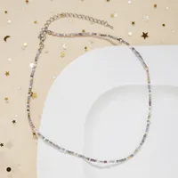 New Style Sweet Dopamine Small Rice-Shaped Beads Beaded Necklace Girly Style Rainbow Color Glass Beads Necklace Wholesale Women sku image 11