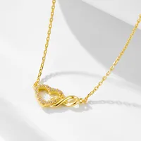 Infinidad Forma De Corazón Estilo IG Elegante Circón Plata Esterlina Collar Colgante Venta Al Por Mayor main image 6