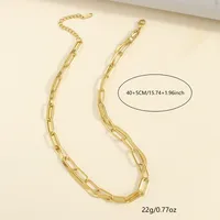 Joyería Al Por Mayor Color Sólido Básico Estilo Moderno Estilo Clásico Acero Inoxidable 304 Chapados en oro de 18k Collares De Doble Capa Enchapado main image 5