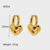 1 Paire Forme De Cœur Style Simple Style Classique Acier Inoxydable 304 Plaqué Or 14K Placage Boucles D'oreilles sku image 1