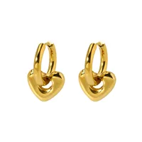 1 Paire Forme De Cœur Style Simple Style Classique Acier Inoxydable 304 Plaqué Or 14K Placage Boucles D'oreilles main image 2