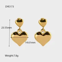 1 Paire Forme De Cœur Style Simple Style Classique Acier Inoxydable 304 Plaqué Or 14K Placage Boucles D'oreilles sku image 2