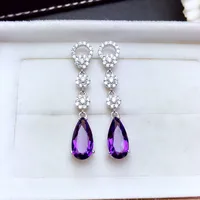 Water Droplets Fashion Copper Artificial Gemstones Earrings sku image 2