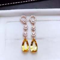 Water Droplets Fashion Copper Artificial Gemstones Earrings sku image 3